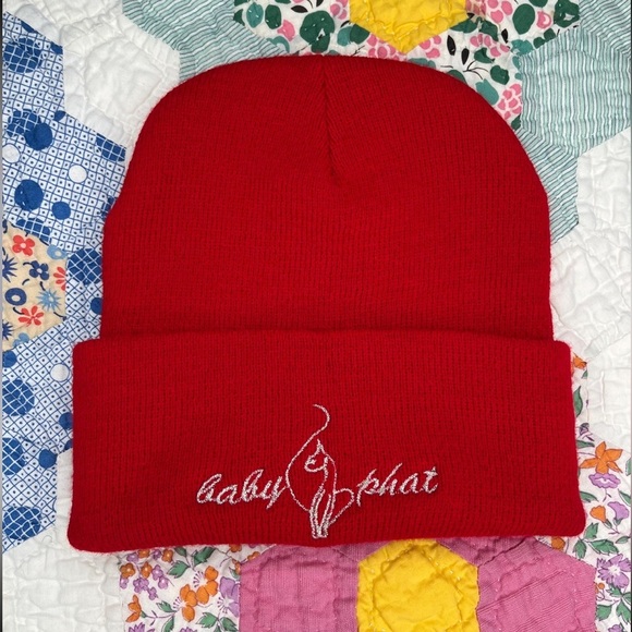 Y2K Baby Phat Beanie with Metallic Silver Embroidered Logo - Picture 4 of 4